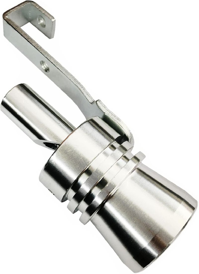 DEVMO 2 قطع حجم XL صفائح الألمنيوم سبائك صوت العادم الشامل صفارة سيارة صاخبة لون فضي - Image 3